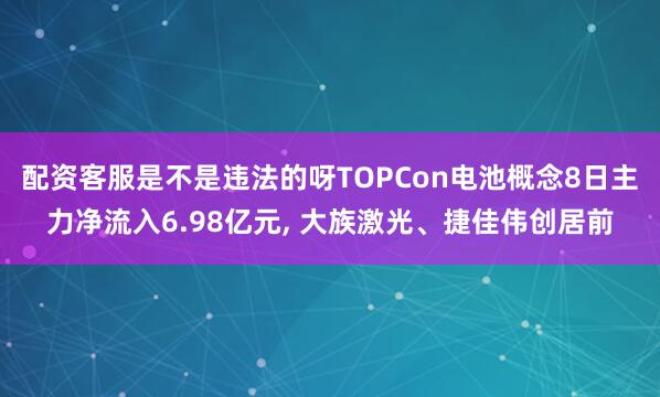 配资客服是不是违法的呀TOPCon电池概念8日主力净流入6.98亿元, 大族激光、捷佳伟创居前